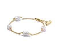 Thomas Sabo 18ct Yellow Gold Plated Cultured Freshwater Pearl Station Bracelet