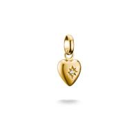 Thomas Sabo 18ct Yellow Gold Plated Zirconia Star Heart Shaped Charm