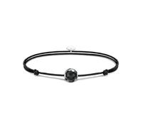 Thomas Sabo 2 Bracelet Karma Secret with Black Obsidian Bead 925 Sterling Silver, Nylon A2103-172-11