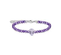 Thomas Sabo Women Bracelet with Imitation Amethyst Bead Silver 925 Sterling Silver, Cold Enamel A2137-041-13