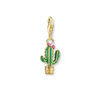 Thomas Sabo 2 Charm Pendant Cactus 18k Yellow Gold Plating, Cold Enamel, 925 Sterling Silver 1928-471-7