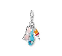 Thomas Sabo 2 Charm Pendant Summer 925 Sterling Silver, Blackened, Cold Enamel 1929-340-7