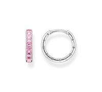THOMAS SABO 2 Hoop earrings pink stones pavé silver 925 Sterling Silver CR668-051-9
