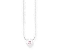 Thomas Sabo Charming Heart With Pink Stone Necklace KE2184-041-9 - Sterling Silver/Enamel/Zirconia