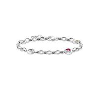 Thomas Sabo 2 Silver Blackened Bracelet with Round Elements and Various Stones 925 Sterling Silver, Blackened A2138-640-7