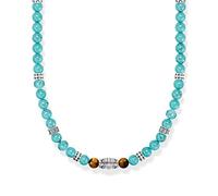 Thomas Sabo 3 Necklace Elements Turquoise and Tiger‘s Eye 925 Sterling Silver, Blackened KE2180-364-17