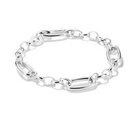 THOMAS SABO Charm Club Connect Silver 17cm 3x Oval Link Charm Bracelet C1203-001-21 17