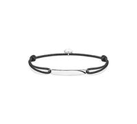 THOMAS SABO 925 Sterling Engravable Silver & Black Adjustable Bracelet Silver