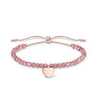 Thomas Sabo Pink Pearl Bracelet with Rose Gold Heart 925 Sterling Silver 13-20cm Length