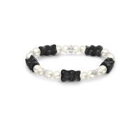 Thomas Sabo A2170-052-11-L15 Pearl Bracelet With 5 Black Gold Bears