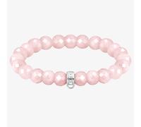 Thomas Sabo Charm Club Charming Charming Oval Rose Quartz Charm Bracelet X0292-034-9 - Timeless - Size - 19cm - Sterling Silver / Rose Quartz