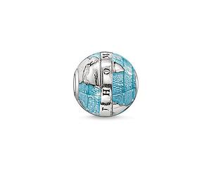 THOMAS SABO Bead Wonderful World 925 Sterling Silver, Blackened, Blue Enamelled