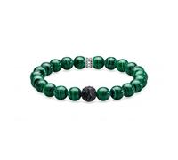 Thomas Sabo Black Cat Green Beaded Bracelet A1778-530-6 - - Size 15.5 cm