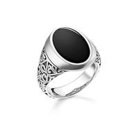 THOMAS SABO Black Onyx Signet Ring Silver