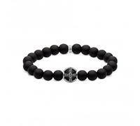 Thomas Sabo Black Royal Cross Beaded Bracelet A1928-812-11 - - Size 16 cm