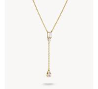 Thomas Sabo Bold Elegance Silver 18 Carat Gold Plated Zirconia yellow gold Necklace KE2364-414-14 | Acotis - Sterling Silver / 18 Carat Gold Plated / Zirconia