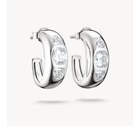 Thomas Sabo Bold Elegance Sterling Silver Zirconia Silver Hoop Earring CR759-051-14 | Acotis - Sterling Silver / Zirconia