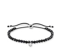 Thomas Sabo bracelet black beads with white stone 925 sterling silver A1987