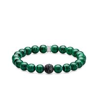 Thomas Sabo Black Cat Green Beaded Bracelet A1778-530-6 - - Size 19 cm