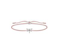 Thomas Sabo Little Secret LS118-401-19-L20V Women's Bracelet with White Stones 925 Sterling Silver, 20cm, Sterling Silver Nylon, No Gemstone