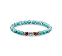 Thomas Sabo Bracelet elements turquoise and tiger‘s eye 925 Sterling Silver, Blackened
