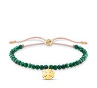 Thomas Sabo Charm Club Charming Gold Cloverleaf Malachite Beaded Tie B