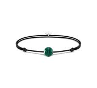 Thomas Sabo Bracelet Karma Secret with Green Malachite Bead 925 Sterling Silver, Nylon A2105-475-6