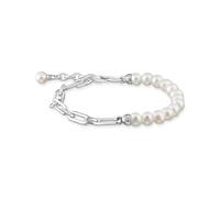 Thomas Sabo Bracelet links and pearls silver 925 Sterling Silver, Blackened