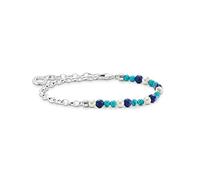 THOMAS SABO Freshwater Pearl & Mixed Beads Link Charm Bracelet, Blue/Silver