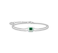 Thomas Sabo Bracelet with green stone silver 925 Sterling Silver, Cold Enamel