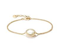 Thomas Sabo Bracelet with mother-of-pearl and white zirconia Premium Alloy 18k Gold Plated