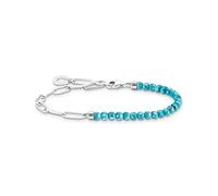 Thomas Sabo , Charm Bracelet Women 925 Sterling Silver with Turquoise Beads A2099-404-17-L14 ,Blue female, Sizes: ONE SIZE