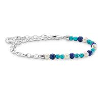 Thomas Sabo Charm Bead Bracelet 925 Sterling Silver Blue Beads A2100-056-7