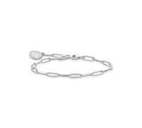 THOMAS SABO Silver White Cold Enamel Long Link 19cm Charm Bracelet X0286-007-21-19