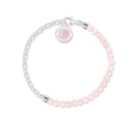 THOMAS SABO Silver Rose Quartz 17cm Bead Charm Bracelet A2130-067-9-17