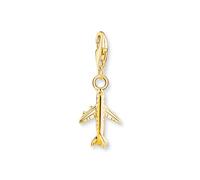 Thomas Sabo Charm Club Charm pendant airplane gold plated 18k gold plating Recycled 925 silver, Women, 2012-413-39