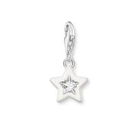 Thomas Sabo Charm Club Charm pendant star with white stones and white cold enamel Recycled 925 silver, Women, 2044-041-14