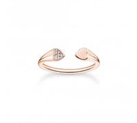 Thomas Sabo Charm Club Charming Charming Rose Gold Plated White Hearts Ring TR2392-416-14 - - Size 52 - Sterling Silver / Rose Gold Plated / Zirconia