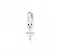 Thomas Sabo Charm Club Charming Charming Sterling Silver Cross Single Hoop Earring CR709-051-14 - Sterling Silver / Zirconia