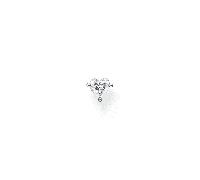 Thomas Sabo Charm Club Charming Charming Sterling Silver Heart White Single Earring H2234-051-14 - Sterling Silver / Zirconia