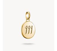 Thomas Sabo Charm Club Charming Connect Gold Plated Angel Number 111 With Stones Charm CC1248-414-14 - Sterling Silver / 18ct Gold Plated / Zirconia