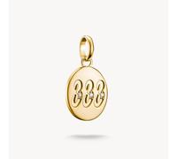 Thomas Sabo Charm Club Charming Connect Gold Plated Angel Number 333 With Stones Charm CC1250-414-14 - Sterling Silver / 18ct Gold Plated / Zirconia