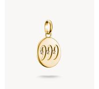 Thomas Sabo Charm Club Charming Connect Gold Plated Angel Number 999 With Stones Charm CC1256-414-14 - Sterling Silver / 18ct Gold Plated / Zirconia