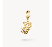 Thomas Sabo Charm Club Connect CZ Crown Gold Tone Charm Pendant 1.9 x 1.3cm
