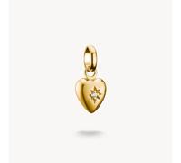 Thomas Sabo Charm Club Charming Connect Gold Plated Heart With Star Charm CC1234-414-14 - Sterling Silver / 18ct Gold Plated / Zirconia