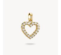Thomas Sabo Charm Club Charming Connect Gold Plated Heart With - Sterling Silver / 18ct Gold Plated / Zirconia