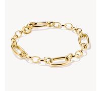 Thomas Sabo Charm Club Charming Connect Gold Plated Link Bracelet C1203-413-39 - Size - 17cm - Sterling Silver / 18ct Gold Plated