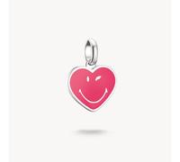 Thomas Sabo Charm Club Charming Connect Sterling Silver SMILEYWORLD® Heart Charm CC1294-664-9 - Sterling Silver / Enamel