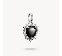 THOMAS SABO Vintage Heart Black Connect Silver Charm Pendant Recycled 925 Silver