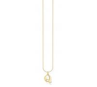 Thomas Sabo Charm Club Charming Gold Plated Letter Q Necklace KE2026-413-39-L45V - Premium - Sterling Silver / Gold Plated